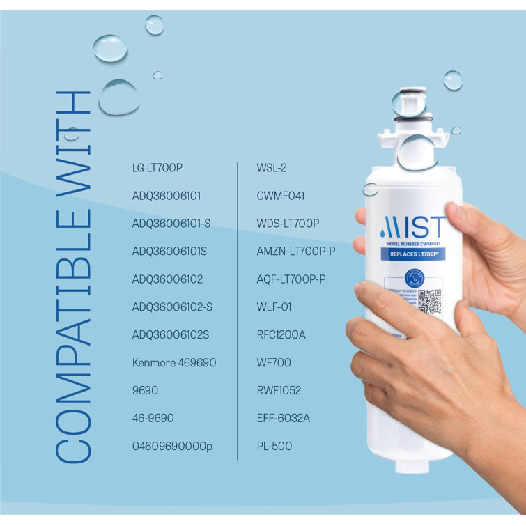 Mist LT700P Replacement Refrigerator Water Filter Compatible with LG